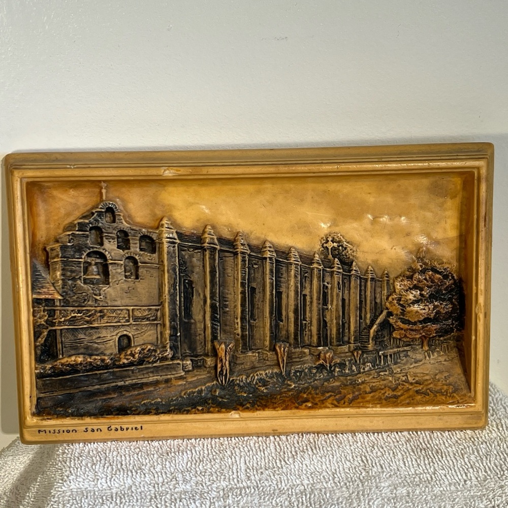 Ivorex Vintage Sculpture Wall Art of Mission San Gabriel
